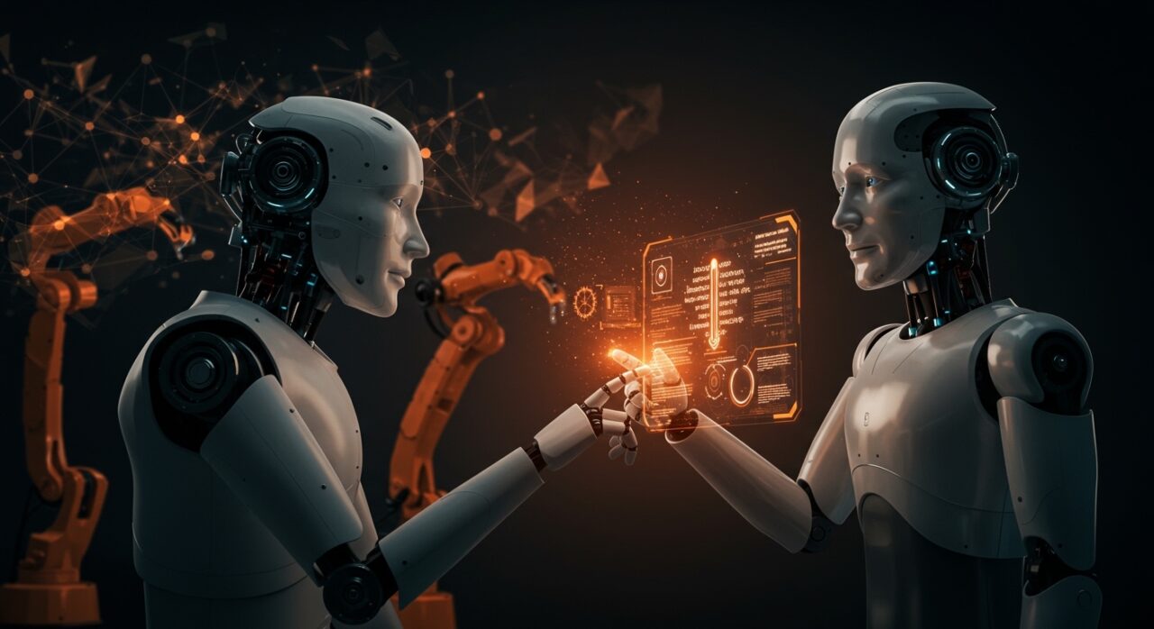 Robot interactuando con órdenes en lenguaje natural mediante framework open source que conecta modelos de lenguaje con ROS para automatización robótica.