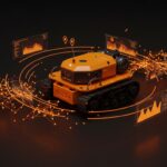 Robótica autónoma con fusión de sensores IMU, GPS y encoders usando ROS 2, representando precisión y tecnología avanzada en sistemas robotizados.