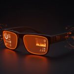 Gafas inteligentes Crossover 1x44 en diseño futurista que representa la innovación en wearables con IA y hardware emergente del mercado chino en 2026.