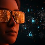 Persona con gafas inteligentes destacando riesgos de privacidad y ética en IA para startups en Latam.