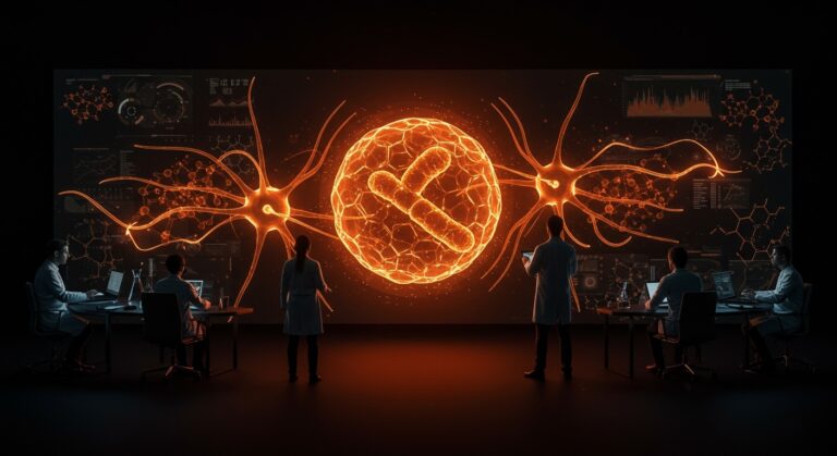 Equipo científico en biotecnología impulsado por inteligencia artificial descifrando la química microbiana tras una ronda de financiación de 20 millones de euros.