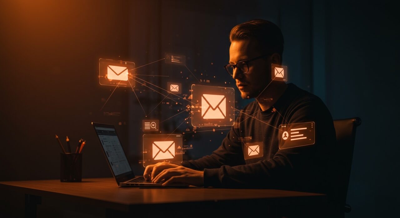 Gestión eficiente de correo electrónico para founders centralizando y automatizando múltiples cuentas en un entorno digital moderno.