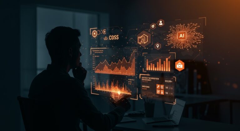 CTO analizando holograma con costos de IA y límites de suscripción en GitHub Copilot para startups y desarrolladores.