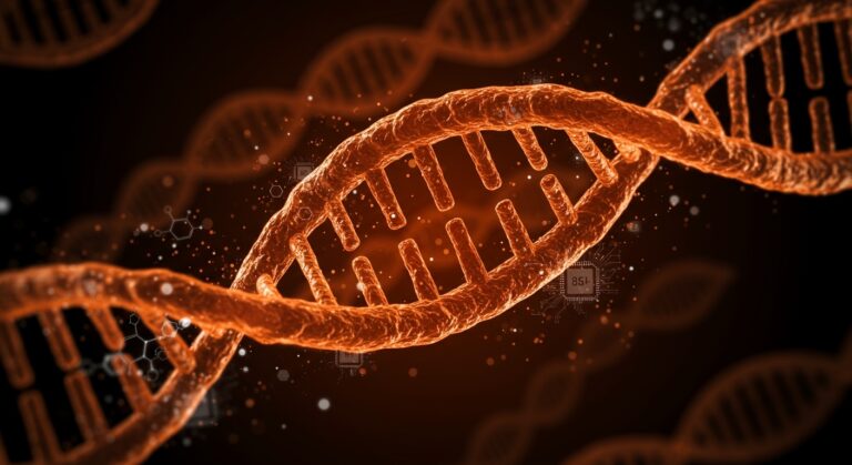 Visualización de ADN accesible con inteligencia artificial aplicada en biotecnología para terapias avanzadas y startups de healthtech.