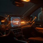 Integración de Google Gemini en vehículos General Motors, destacando la innovación en inteligencia artificial automotriz y su impacto en startups de movilidad.