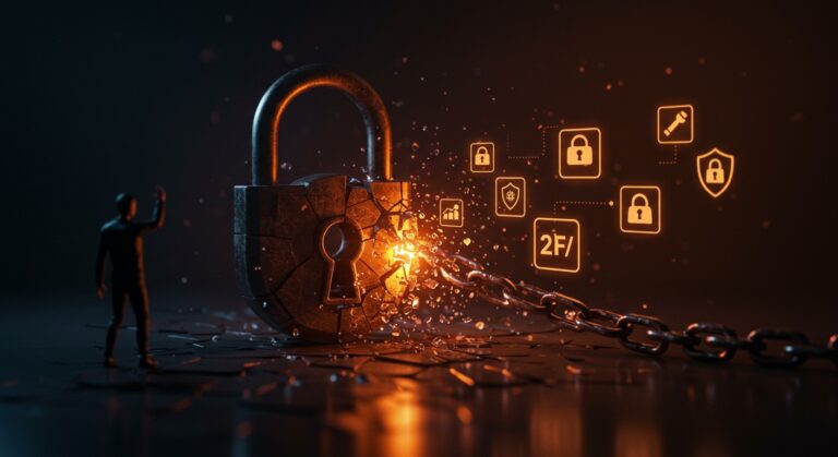 Imagen de seguridad de dominios destacando la transferencia no autorizada en GoDaddy y la protección de activos digitales para startups.