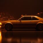 Golden Sahara, pionero coche autónomo con diseño vintage, simbolizando innovación tecnológica y movilidad en el ecosistema startup.
