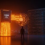 Fundador de IA frente a un núcleo de datos iluminado que simboliza la inversión Google-Anthropic y el poder computacional para startups en LATAM y España.