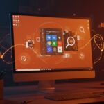 Interfaz de la app de escritorio Google para Windows con IA y Google Lens, destacando productividad integrada y competencia con Microsoft Copilot.
