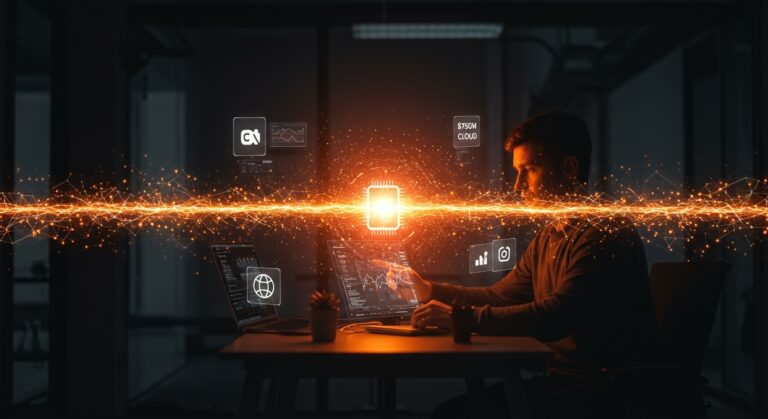 Founder startup hispanohablante analizando inversión de $750M de Google Cloud en IA agéntica y ecosistema digital.