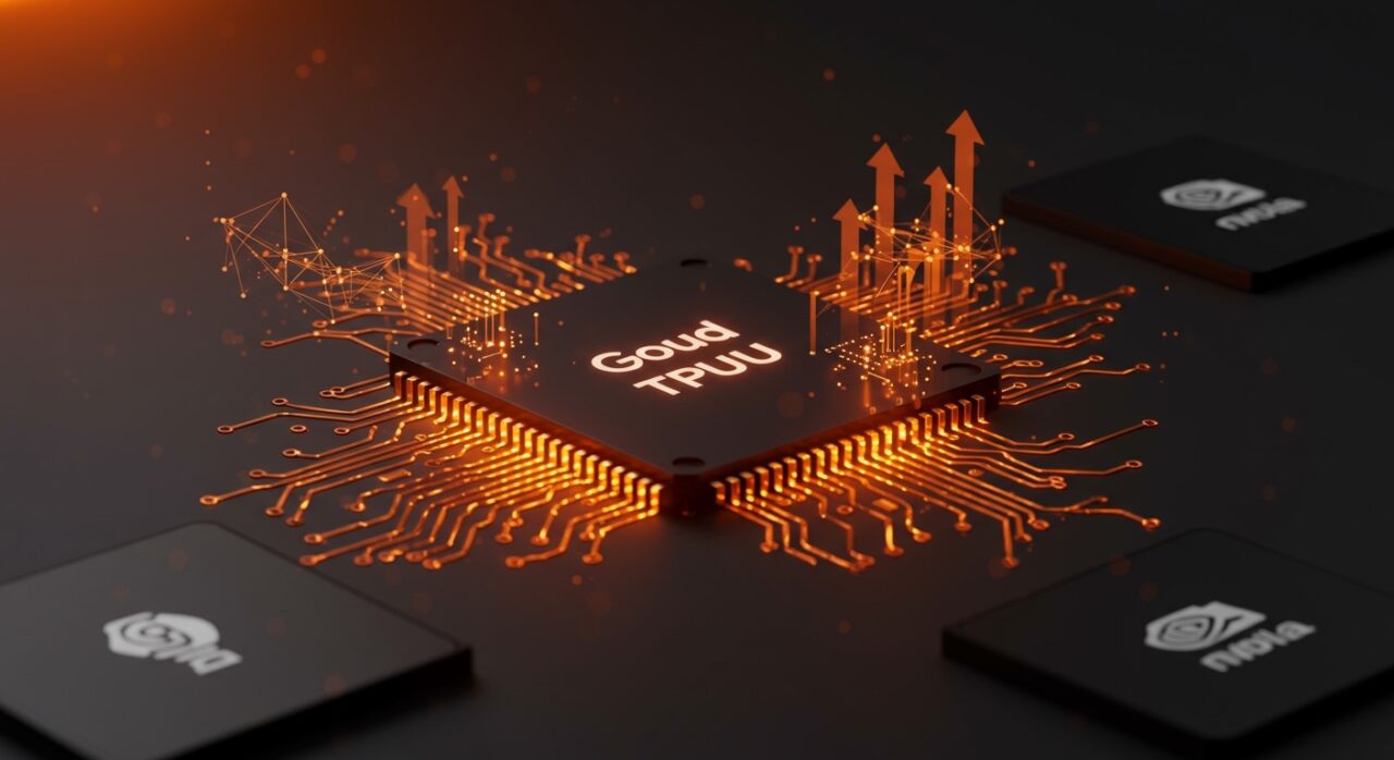 Google Cloud TPU v7 mostrando potencia en hardware de inteligencia artificial frente a Nvidia, destacando eficiencia y tecnología para startups de IA.