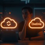 Comparativa visual entre Google Drive y OneDrive para founders de startups tecnológicas en 2026, destacando almacenamiento en la nube y colaboración.