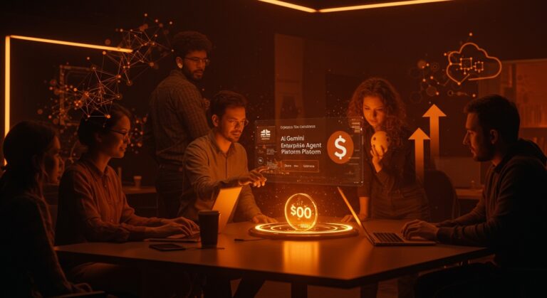 Interacción de emprendedores con plataforma Google Gemini Enterprise y créditos para startups en Google Cloud Next 2026.