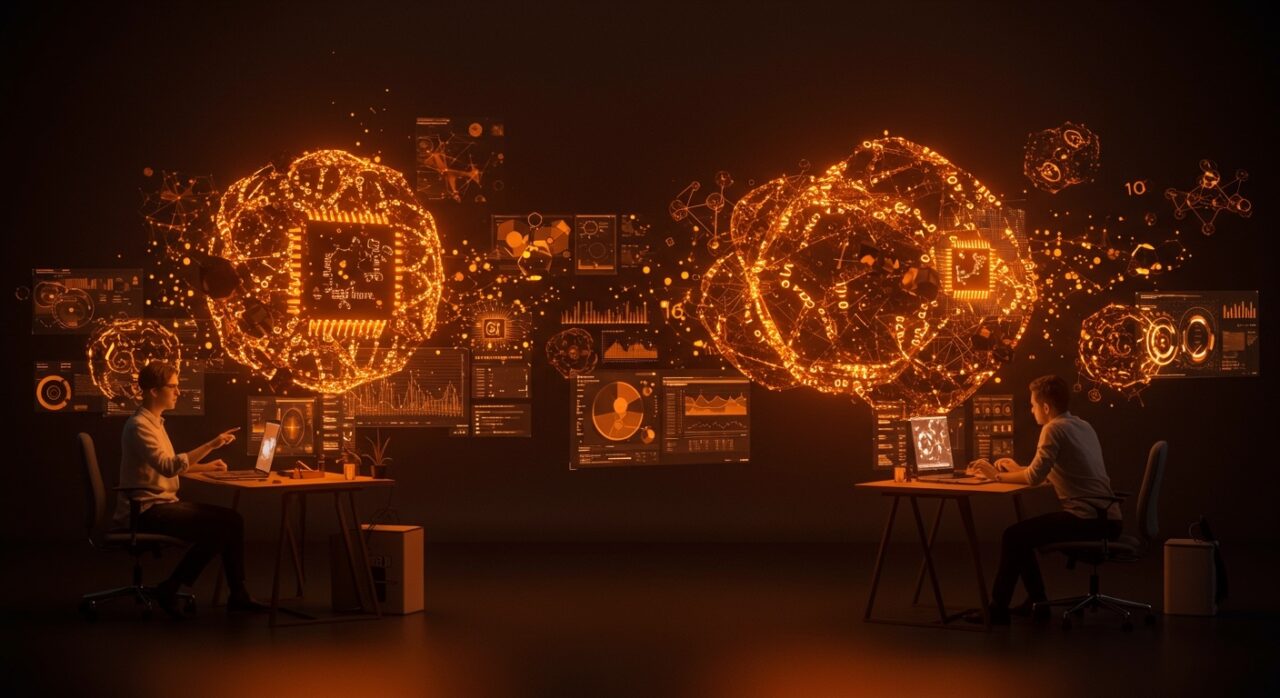 Google Gemini generando modelos 3D interactivos y simulaciones en tiempo real para startups tecnológicas y educación.