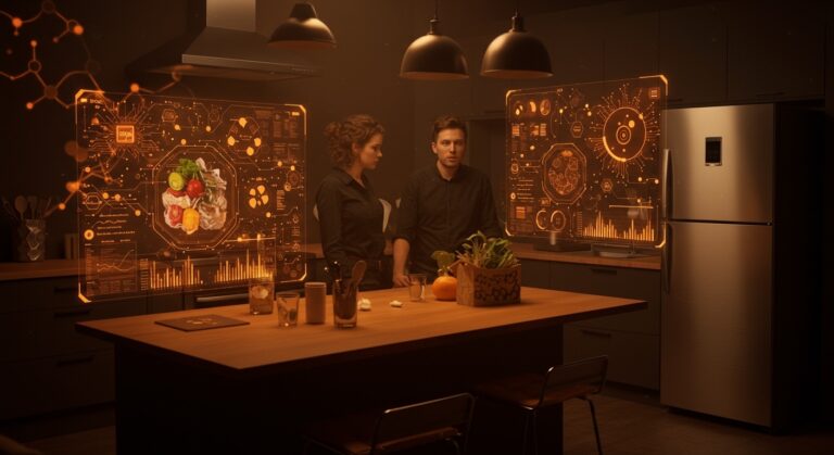 IA de Google analizando desperdicio alimentario en cocinas inteligentes, ejemplificando innovación en startups de sostenibilidad y foodtech.