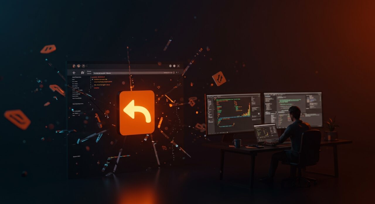 Representación visual del back button hijacking y la penalización de Google SEO para startups en navegación web manipulada.