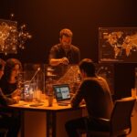 Startups de inteligencia artificial colaborando para implementar soluciones GovTech en 57 municipios de Latinoamérica en convocatoria 2026.