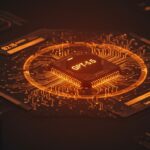 Visualización futurista de GPT-5.5 destacando su rendimiento del 82.7% en benchmarks y eficiencia de costos, representando avances en IA empresarial y automatización para startups.