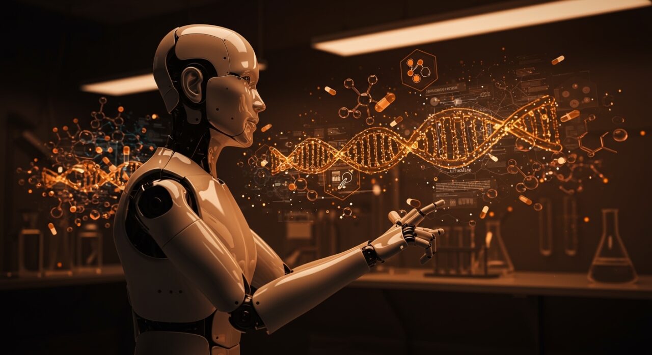 Imagen de inteligencia artificial GPT-Rosalind de OpenAI aplicada al descubrimiento de fármacos en colaboración con Amgen y Moderna, impulsando startups biotech hispanas.