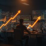 Founder analizando el aumento del precio de GPUs en 2026 y estrategias para startups de IA en un entorno tecnológico futurista.