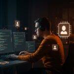 Full Developer Engineer trabajando con agentes de IA en evaluación técnica avanzada para contratación en HackerRank.