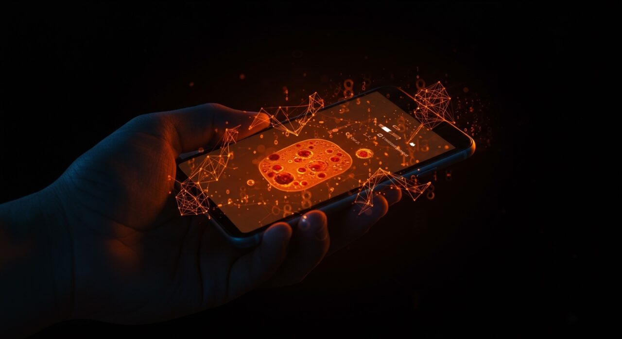 Smartphone convertido en microscopio clínico con IA aplicada para diagnóstico médico portátil en startup peruana.