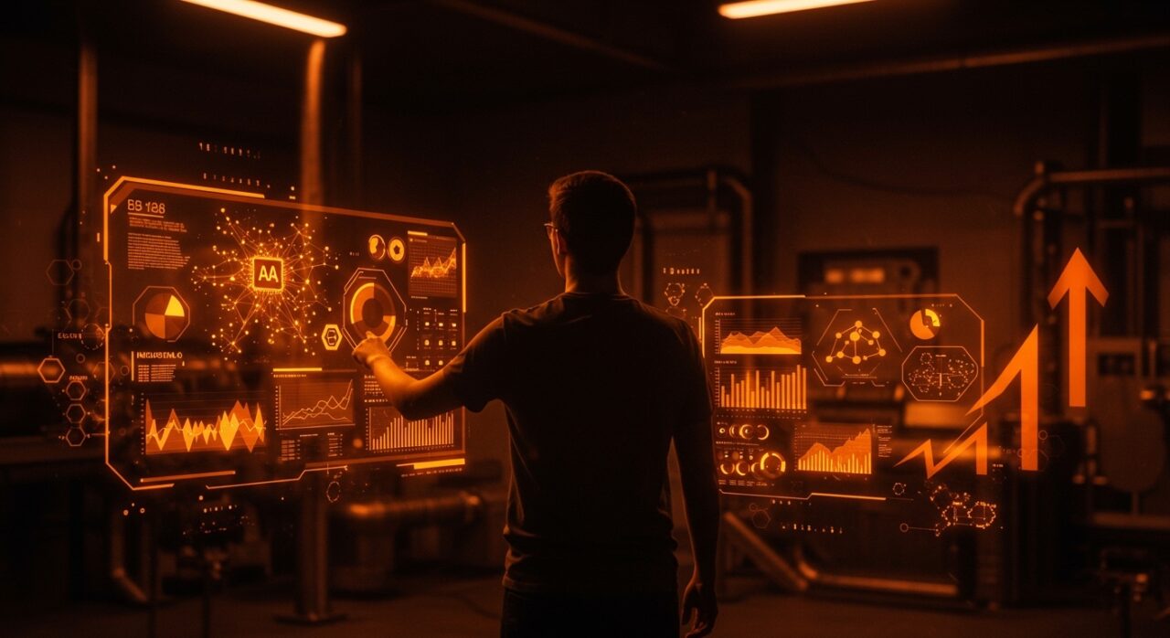 Automatización industrial de Honeywell 2026 representada con interfaz digital y fundador observando soluciones de IA para startups en LATAM y España.