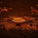 Chip semiconductor Hua Hong con barreras digitales representando restricciones de EEUU y su impacto en la cadena de suministro y fabricación de hardware.