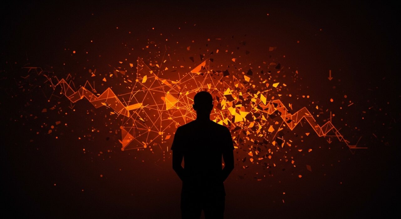 Rechazo público a la inteligencia artificial en España 2026 con metáforas visuales de desconfianza y retroceso tecnológico.