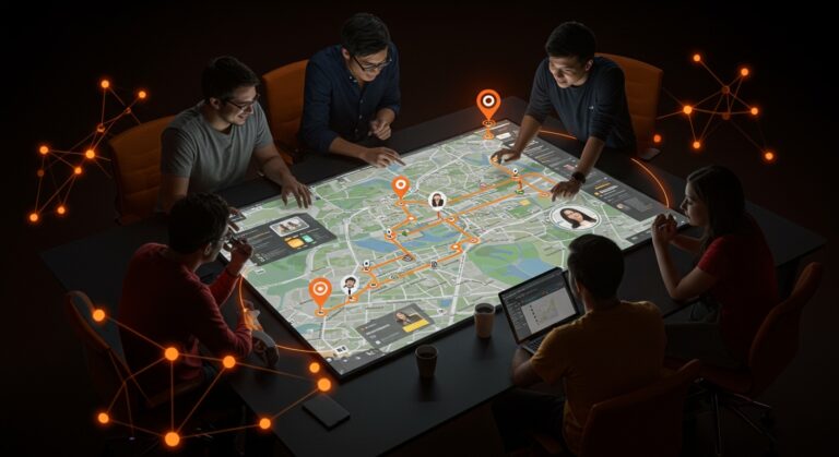 Integración de Gemini y Google Maps para planificación diaria con IA aplicada en startups LATAM, mostrando rutas personalizadas y movilidad eficiente.