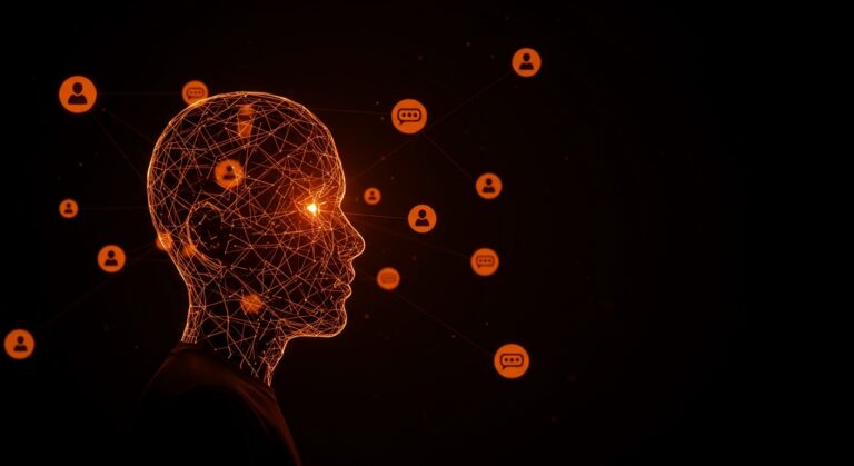 Founder contemplando la interacción entre IA aplicada y la intimidad tecnológica en startups LATAM, análisis ético y tendencias con ChatGPT.