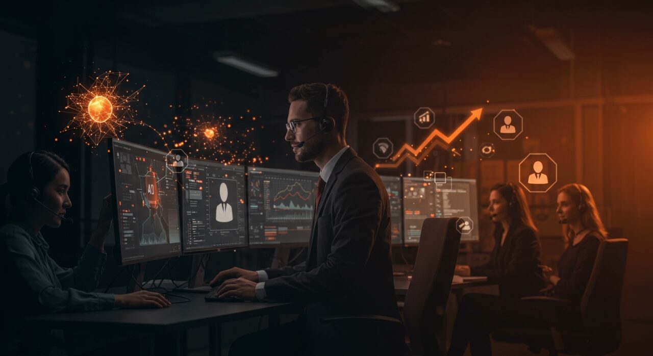 Modelo híbrido de atención al cliente con inteligencia artificial y humano incrementando la satisfacción en startups de LATAM y España.