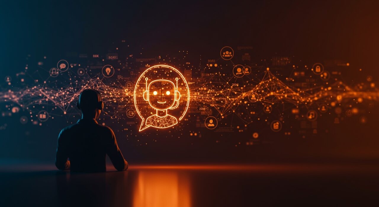 Representación visual de la presión del 91% de empresas en implementar inteligencia artificial en atención al cliente y el factor crítico para lograr retorno de inversión.