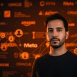 Founder hispanohablante frente a fondo digital que representa 90.000 despidos tech por inteligencia artificial en 2026 y transformación digital en startups.