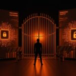 Founder frente a muro digital con modelos de IA bloqueados simbolizando el cierre de frontera y su impacto en startups de LATAM.