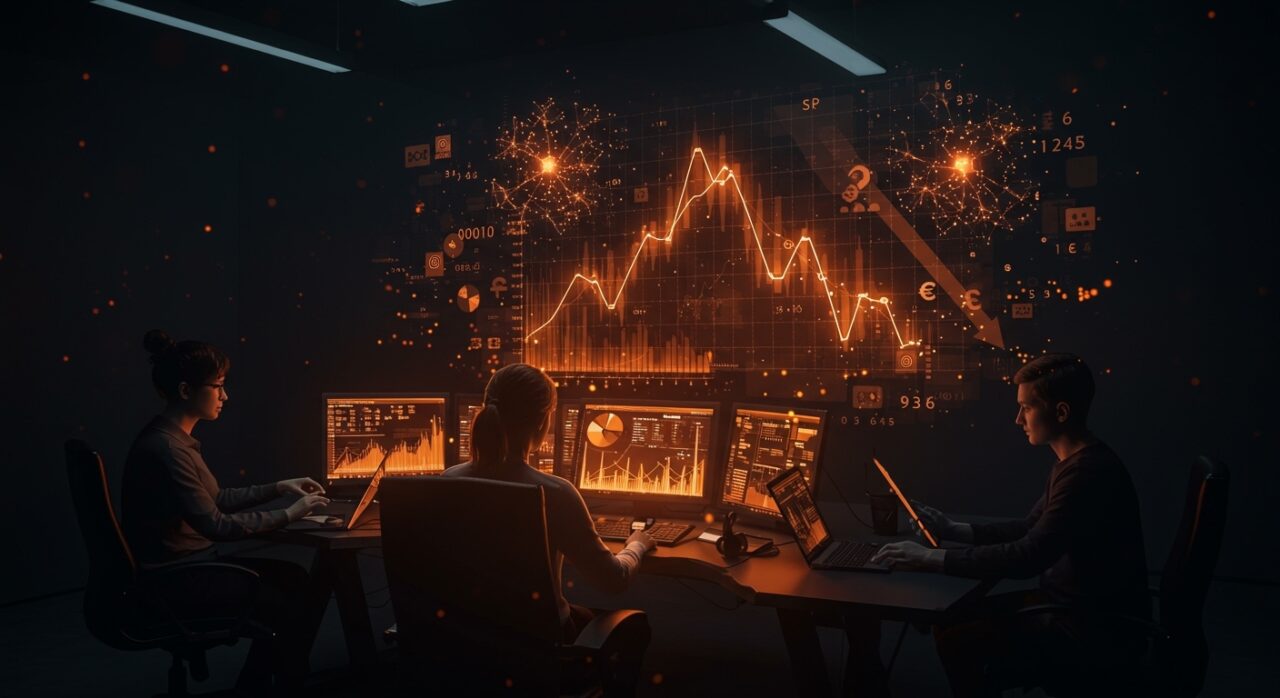 Fundadores de startups analizando pérdidas millonarias en inteligencia artificial en medio de la crisis económica del sector IA 2026.