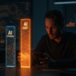 Costos de IA en startups superan nómina 50%, mostrando comparación visual de inversión en inteligencia artificial y cálculo real de ROI para founders.