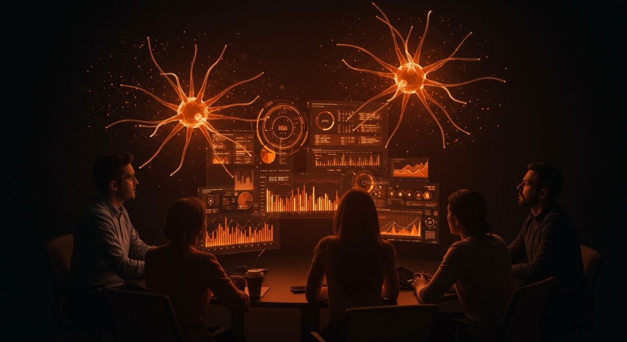 Founders analizando costos y retorno de inversión en inteligencia artificial 2026 para startups, destacando mayor gasto en IA que en nómina.