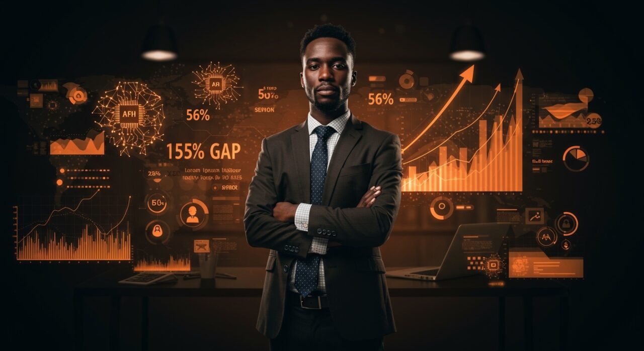 Profesional con habilidades en inteligencia artificial destacando en mercado laboral con brecha salarial y automatización en startups tecnológicas.