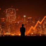 Silicon Valley empleos en riesgo por inteligencia artificial mostrando un fundador ante un paisaje digital y redes neuronales enfatizando la transformación laboral y automatización tecnológica.