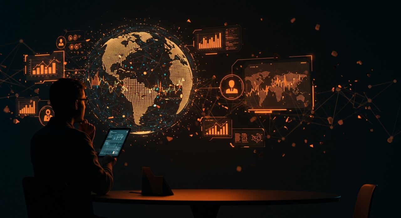 Impacto de la inteligencia artificial en el empleo y el mercado laboral latinoamericano según informe de Goldman Sachs, con visuales de automatización y reconversión profesional.