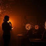 Impacto de la IA en educación y pensamiento crítico con metáfora visual de redes neuronales fragmentadas y aulas digitales en paleta Ecosistema Startup.