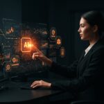 Inteligencia artificial en compliance regulatorio automatizado para sectores fintech, salud y energía con interfaz holográfica innovadora.