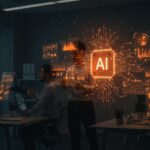 Empresas utilizando inteligencia artificial para automatización avanzada y toma de decisiones estratégicas en un entorno empresarial competitivo.