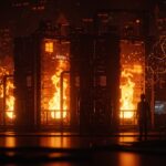 Data center de IA impulsado por gas natural con símbolos de Meta, Microsoft, Google y startups LATAM analizando riesgos y oportunidades energéticas.