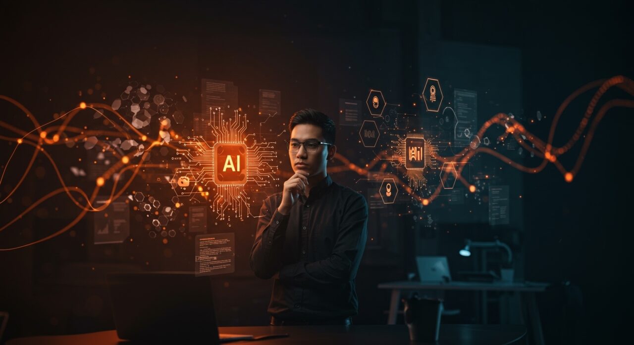 Imagen conceptual sobre la dificultad de implementar IA ética en startups con frameworks incompletos y la gobernanza de IA destacada en ambiente tecnológico.