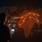 Fundador de startup reflexionando sobre la ética en inteligencia artificial y los retos legales del EU AI Act, con metáforas visuales de redes neuronales y marcos insuficientes.