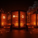 Centros de datos de inteligencia artificial impulsados por plantas de gas natural mostrando el dilema energético y sostenibilidad de Big Tech en 2026.