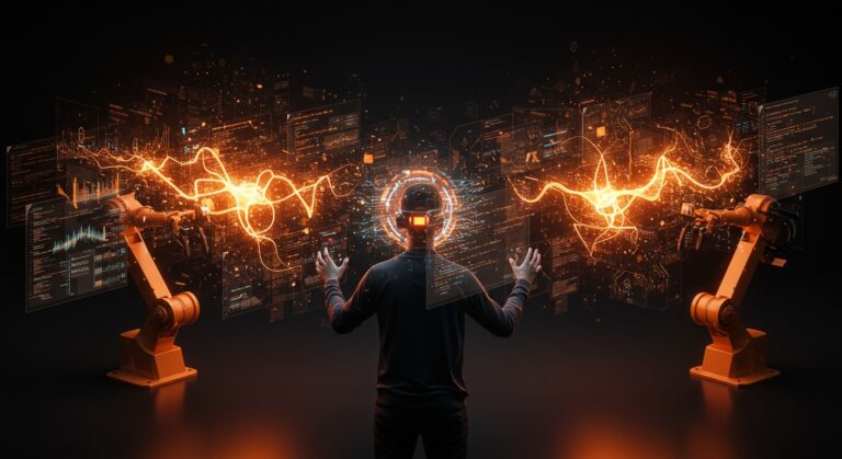 Desarrollador de software utilizando IA generativa con enfoque en productividad, automatización y ética en el desarrollo tecnológico.