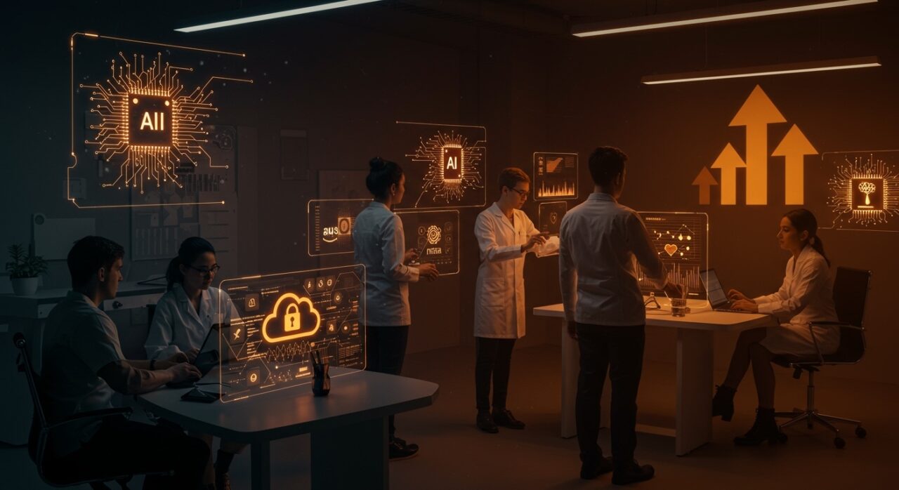 Tecnología de IA generativa en salud con startups, AWS y NVIDIA impulsando la automatización y seguridad en la nube para el sector sanitario.